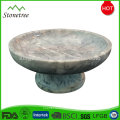 9.8" natural white marble deluxe cake stand